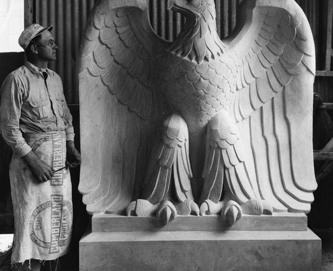 Tennessee Marble Eagles carved by Albert Milani, 1930s. Courtesy McClung Historical Collection.