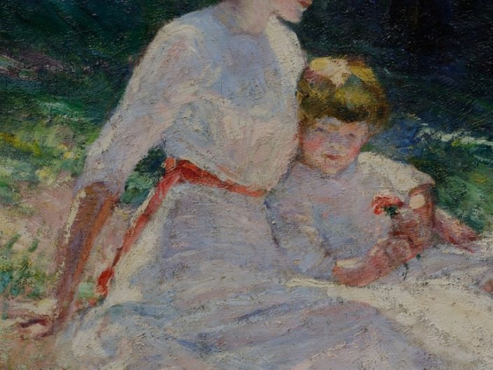 Untitled (Mother and Child in a Meadow) by Catherine Wiley. Knoxville Museum of Art.