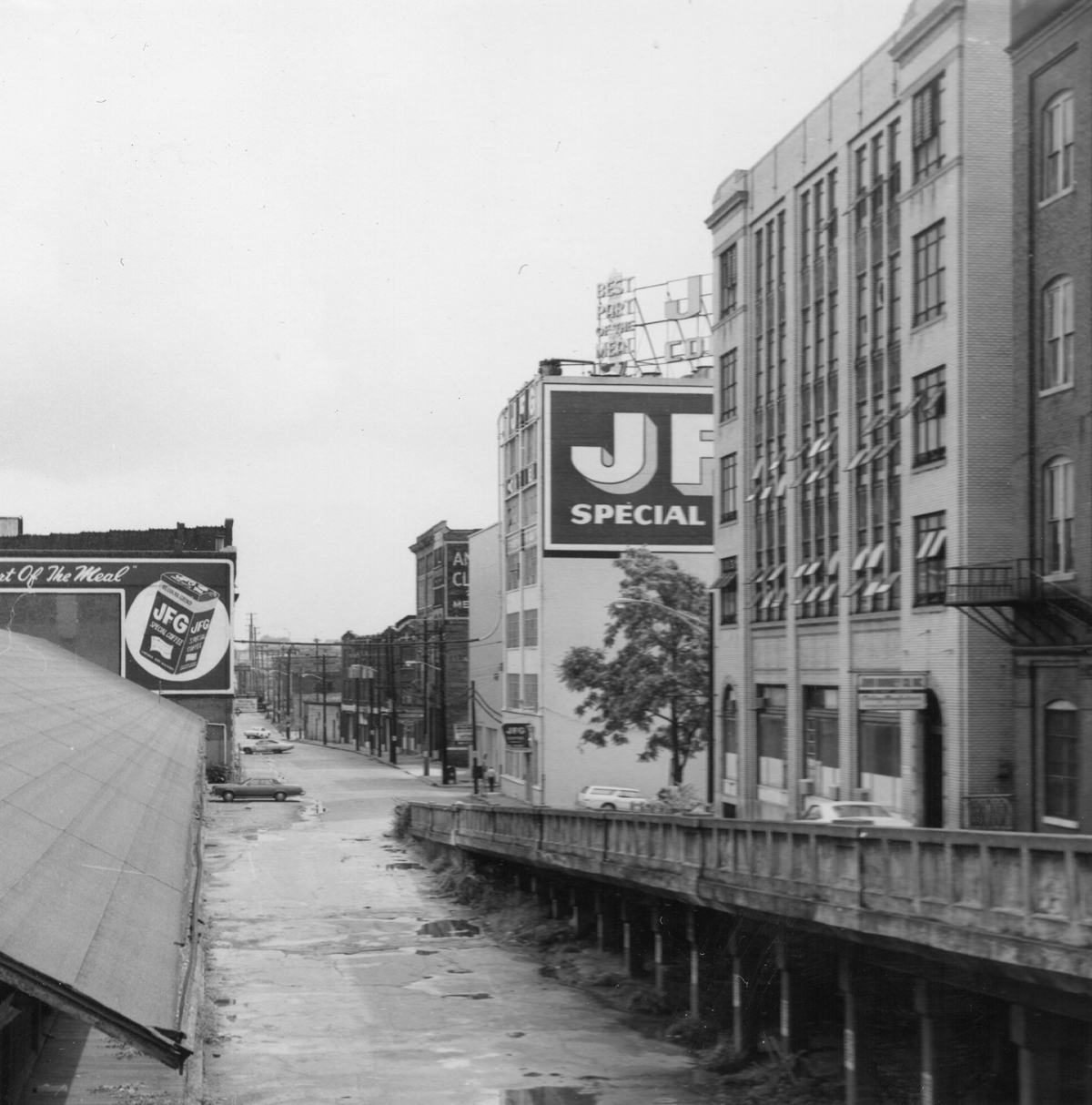 West Jackson Avenue Viaduct down from the 100 block of S. Gay Street to the Old City by Ross Mol, early 1970s.