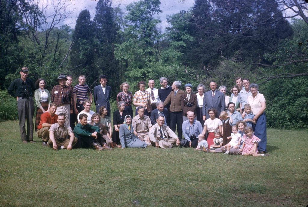 Knoxville Chapter of Tennessee Ornithological Society, 1952. Jim Tanner is seated center of second row with in tan shirt.