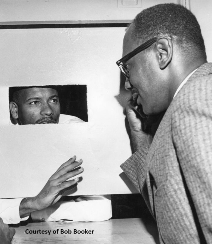 Bob Booker in the City Jail, 1961 during the Civil Rights Era. (Courtesy of Bob Booker)