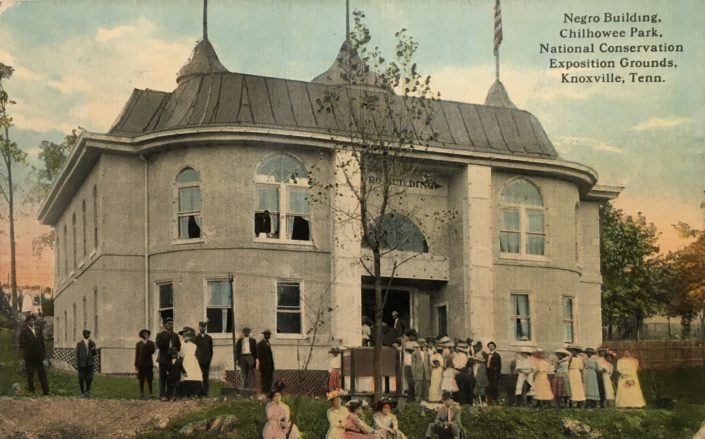 This is a relatively rare postcard depicting a landmark central to the African American community. The “Colored High School” was the name of Knoxville’s public school for black students, built in 1915 on old Payne Avenue, just east of downtown. Designed by Albert B. Baumann, Sr., it replaced the original Austin High, which was on Central, near the old “Bowery” saloon district. This 1915 school, which accommodated both elementary and high-school students, was quickly overcrowded. The old name was revived in 1928, when a new high school was built on Vine Avenue, and survived in the combined black and white high school known as Austin East. This building no longer exists, and in fact Payne Avenue itself was erased during urban renewal in the late 1950s. (Postcard shared by Cindy & Mark Proteau)