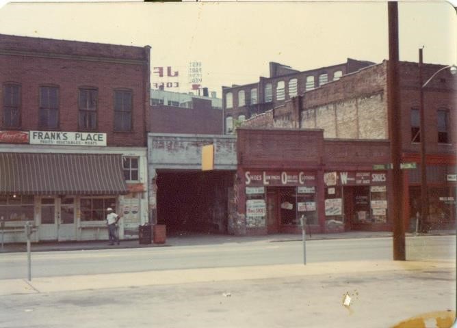 N. Central Street showing Frank's Place on the left and SLOC's on the right, circa 1950s. (Courtesy of Gerald R. North)