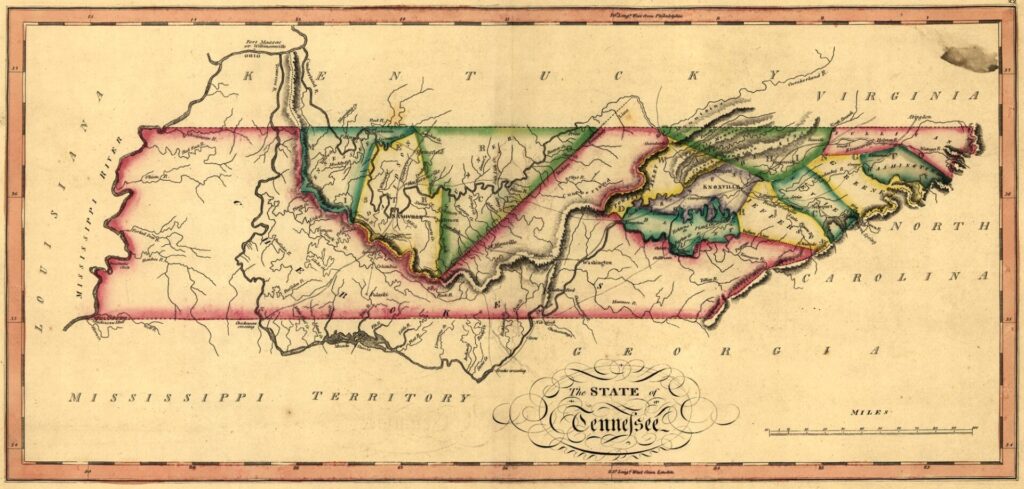 A new state: Map of Tennessee, circa 1817 (Library of Congress)