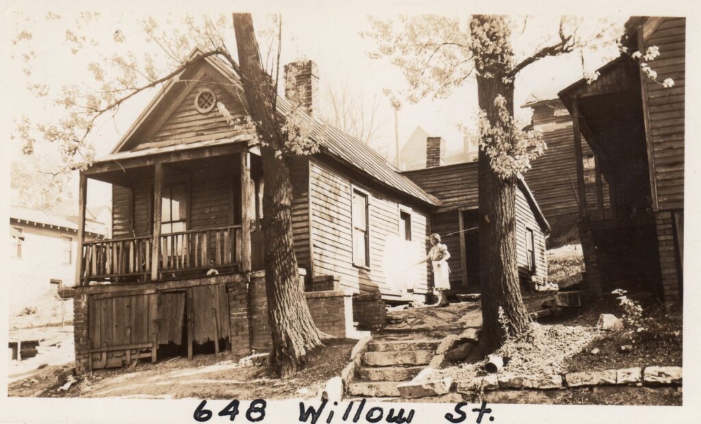 Willow Street in the Bottom, late 1930s. (Courtesy of Cindy & Mark Proteau.)