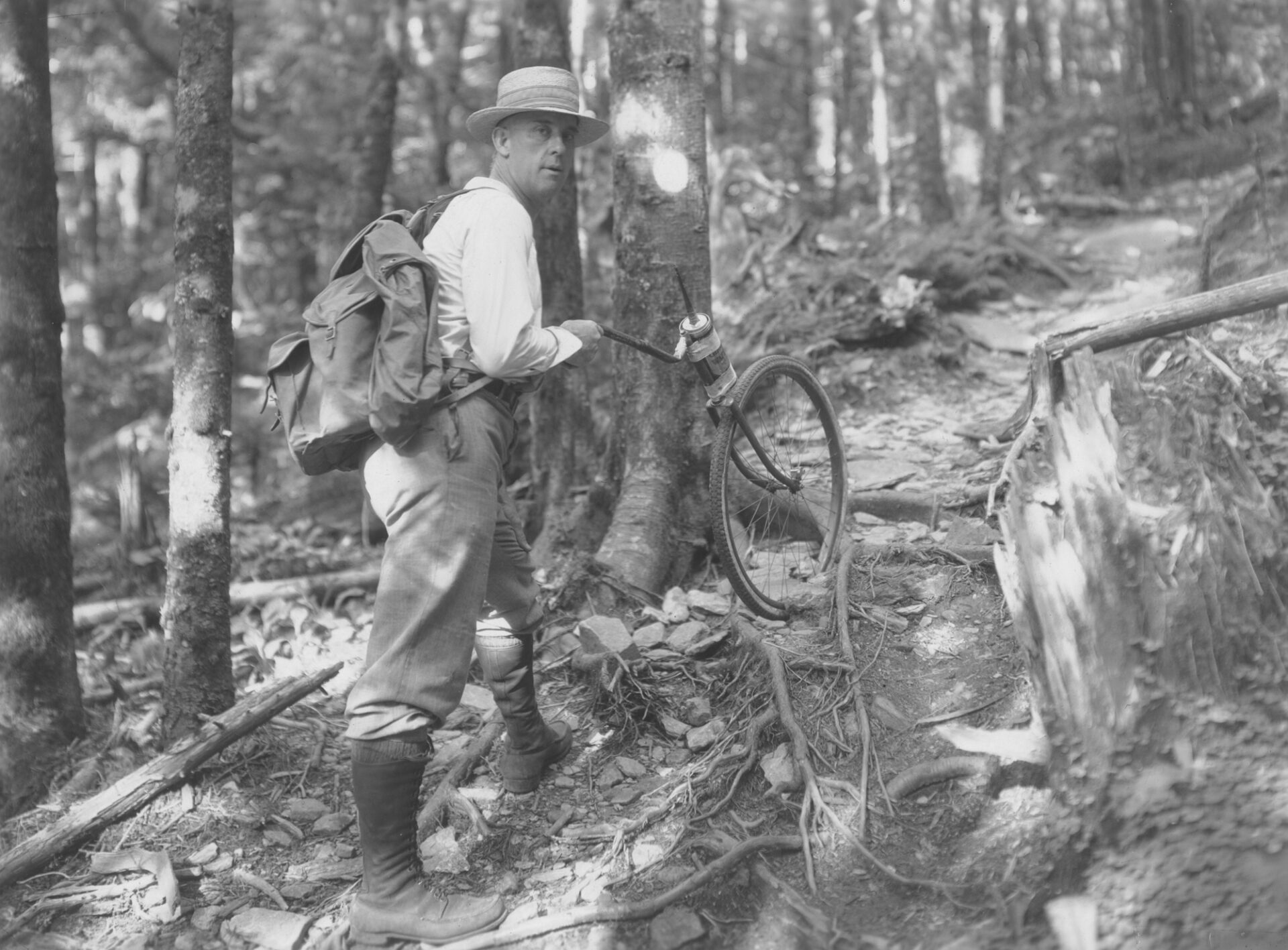 Jim Thompson marking the Appalachian Trail, late 1920s (University of Tennessee Libraries)