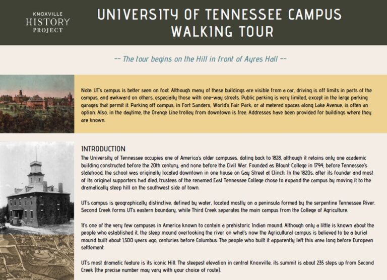 UT Campus Historic Walking Tour Knoxville History Project