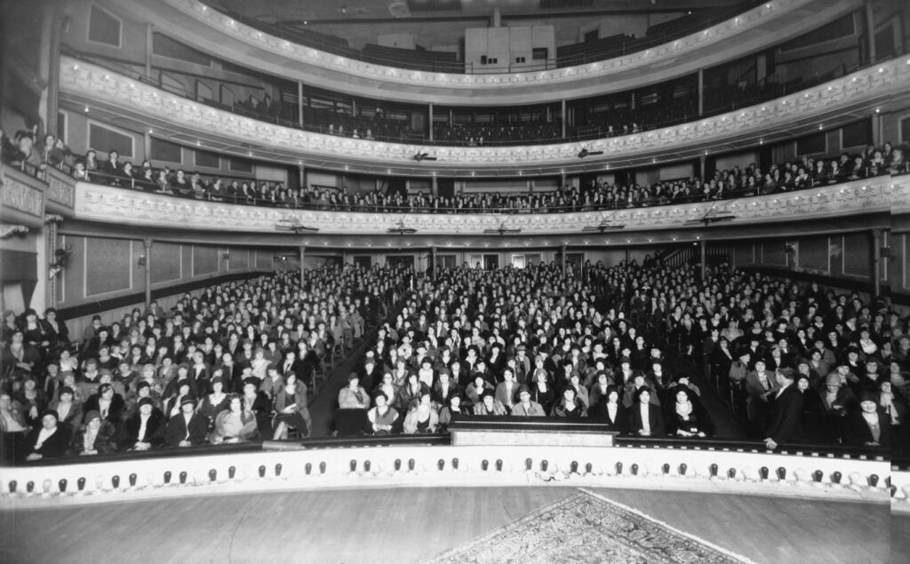 Interior of the Lyric Theatre, 1920s (former Staub's Opera House). (McClung Historical Collection.)