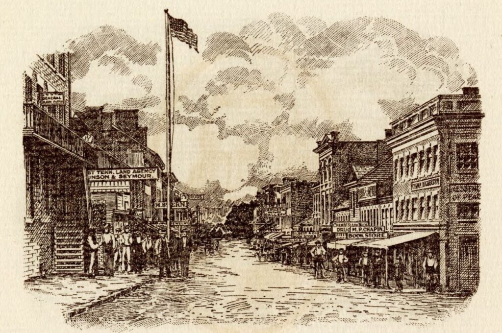 Knoxville in the 1860s, from "Keeping the Faith: A History of East Tennessee Bank,” 1924. (McClung Historical Collection.)