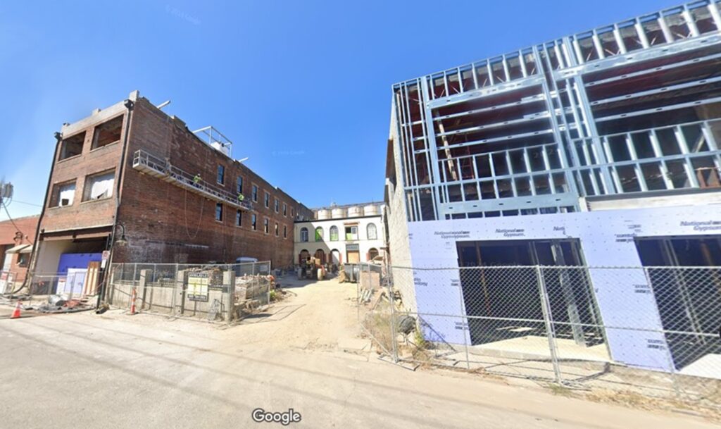 A screenshot from Google Maps prior to demolition, circa 2023.